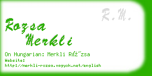 rozsa merkli business card